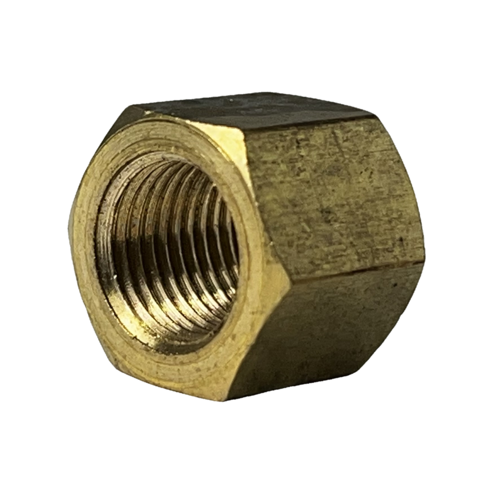 Фото (1136) 379Г Гайка М10х1 (латунь-высокая) ключ 14