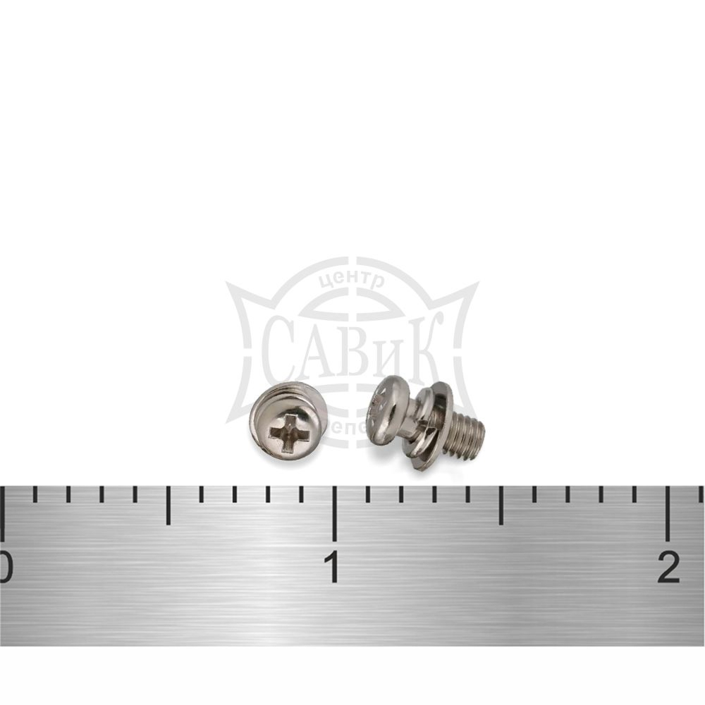 Фото Комплект винт п/сф+ гровер+ ус. шайба  2х6мм микро