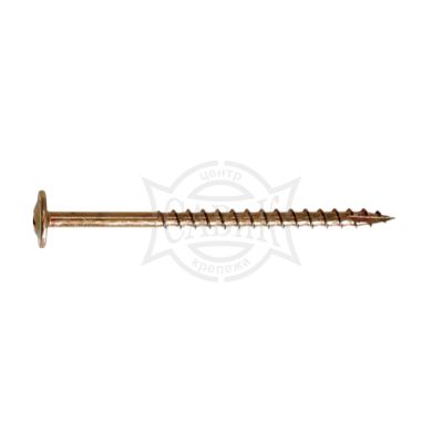 Проф.Саморез Wood-Plate отделочный желт.тарельчатая голова 4х65 (1)
