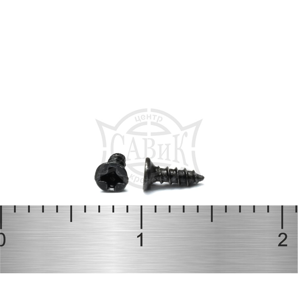 Шуруп  черный потай  1,7х6 мм острый (КА) микро
