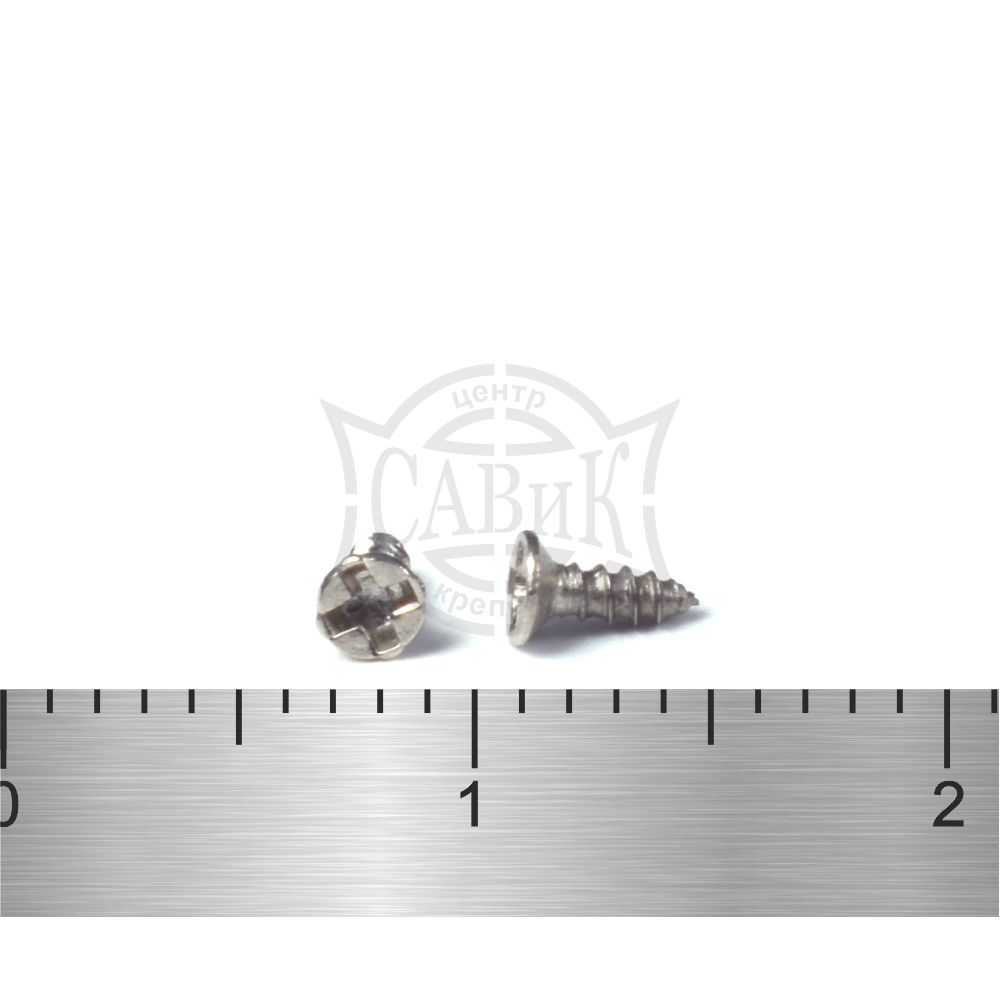 Шуруп  цинк. потай острый (КА) 2,0х6 мм микро