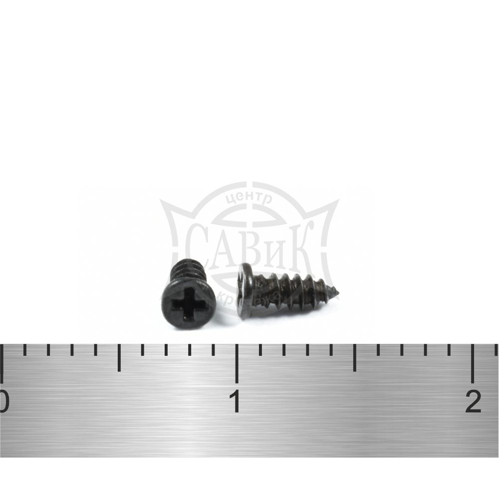 Шуруп с плоской цилиндр шляпкой черный острый 1,4х2 микро